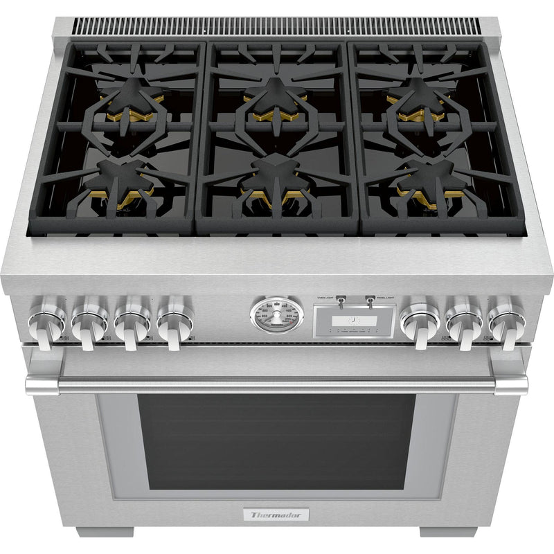 Thermador 36-inch Freestanding Gas Range with ExtraLow® Burners PRG366WG IMAGE 2
