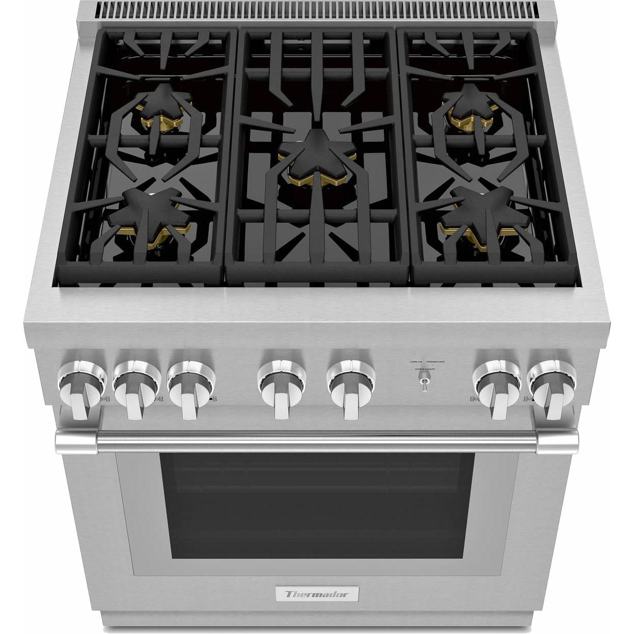 Thermador 30-inch Freestanding Gas Range with ExtraLow® Burners PRG305WH IMAGE 2