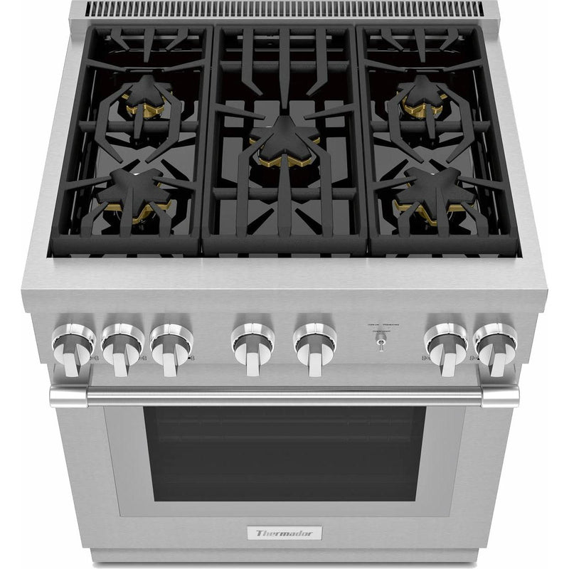 Thermador 30-inch Freestanding Gas Range with ExtraLow® Burners PRG305WH IMAGE 2