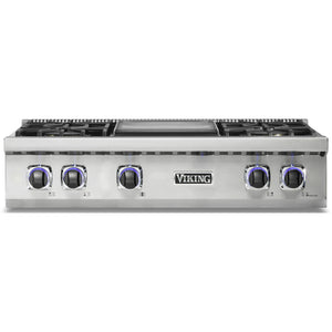 Viking 36-inch Built-in Gas Rangetop with Elevation™ Burners VRT736-4GSSLP IMAGE 1