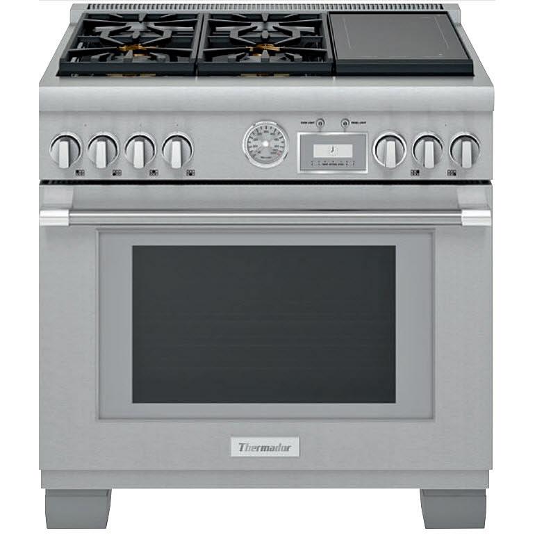 Thermador 36-inch Freestanding Dual-Fuel Range with ExtraLow® Burners PRD364WIGC IMAGE 1