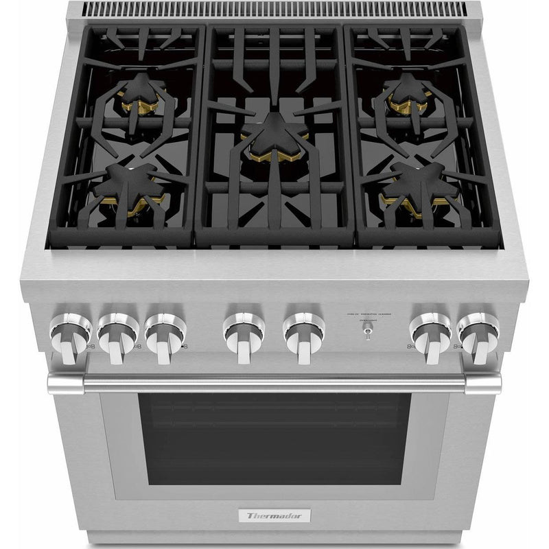 Thermador 30-inch Freestanding Dual Fuel Range with Five Star® Burners PRD305WHC IMAGE 2