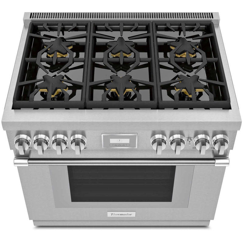 Thermador 36-inch Freestanding Dual-Fuel Range with Star® Burner PRD366WHC IMAGE 2