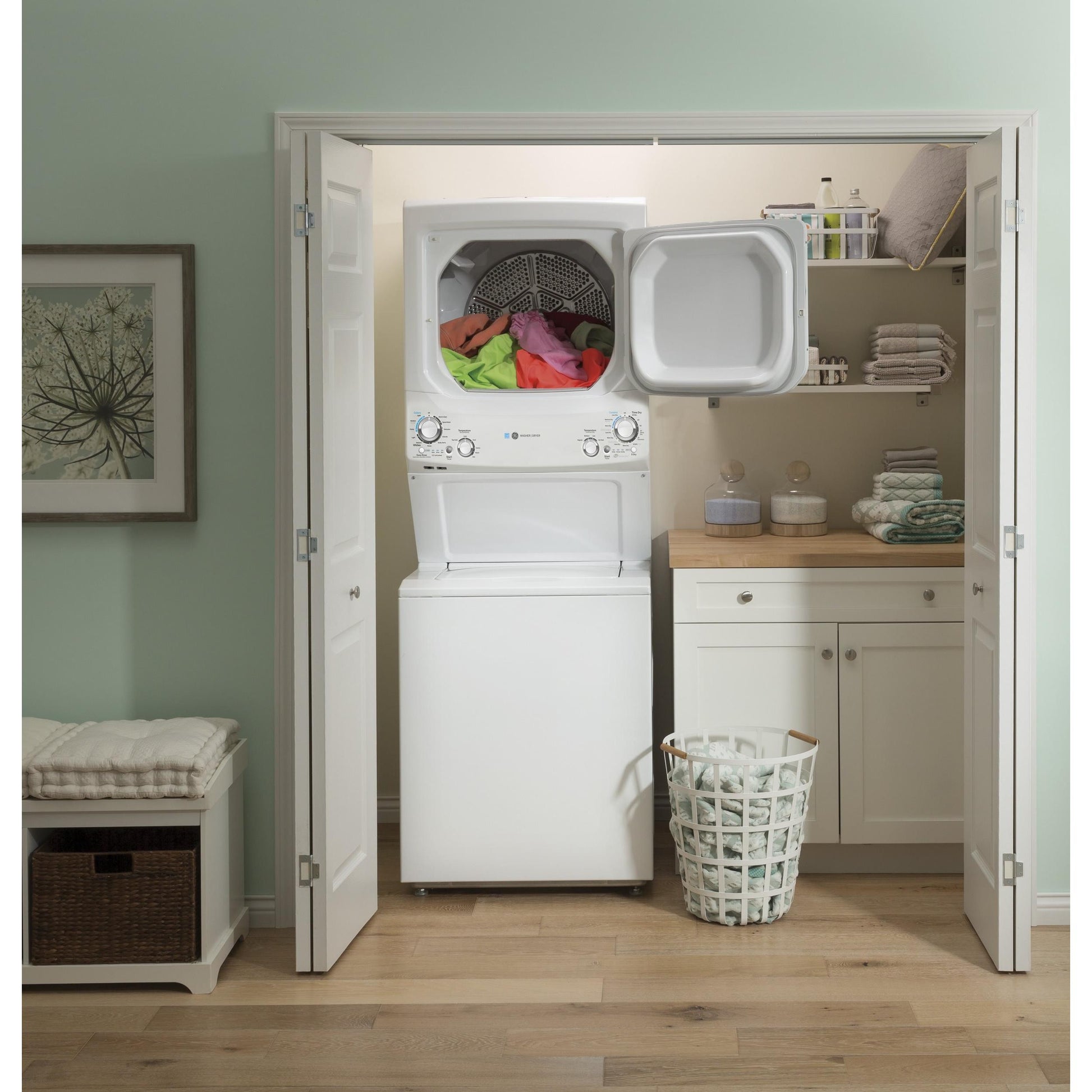GE Laundry Centers Stacked Washer/Dryer GUD27EEMNWW IMAGE 5