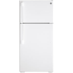 GE 28-inch, 15.6 cu.ft. Freestanding Top-Freezer Refrigerator with ClimateKeeper™ GTE16DTNRWW IMAGE 1