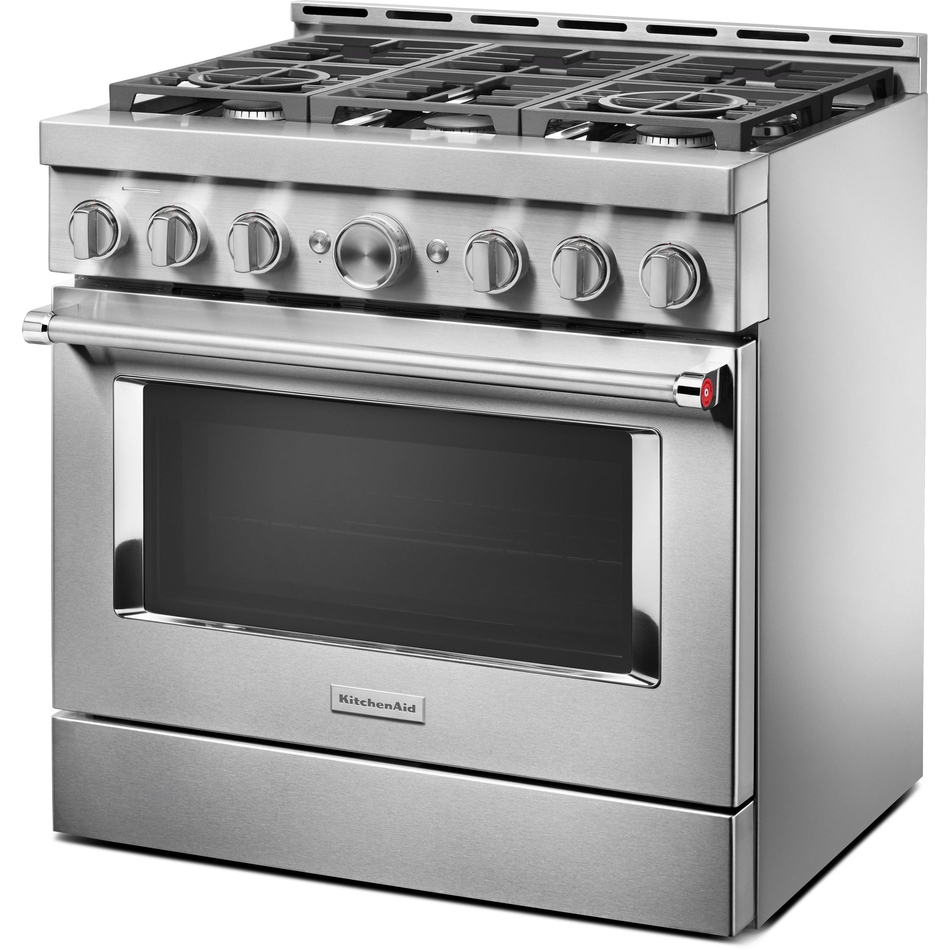KitchenAid 36-inch Freestanding Gas Range with Even-Heat™ True Convection KFGC506JSS IMAGE 1