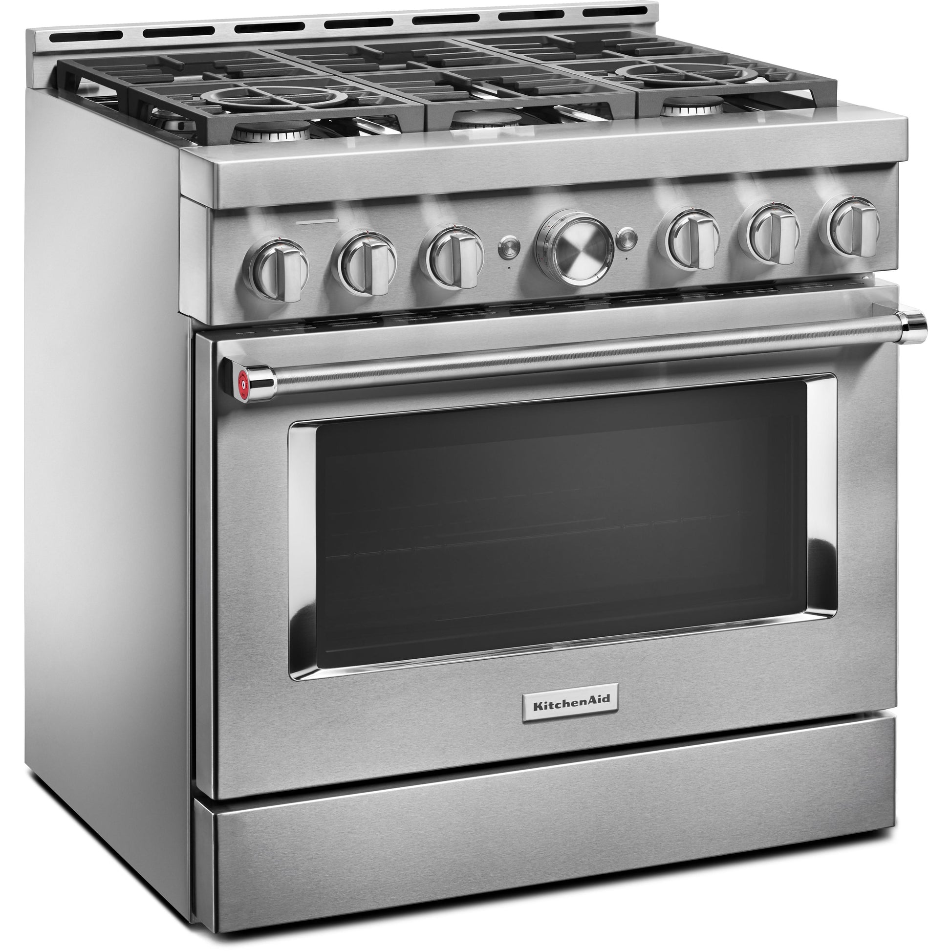 KitchenAid 36-inch Freestanding Gas Range with Even-Heat™ True Convection KFGC506JSS IMAGE 2