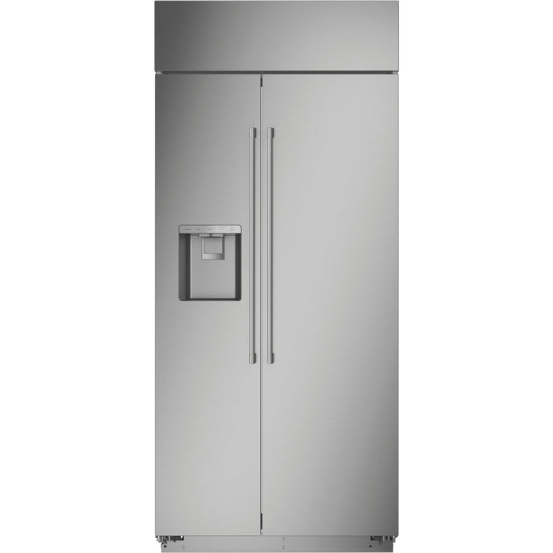 Monogram 36-inch, 20.4 cu.ft. Built-in Side-by-Side Refrigerator with External Water and Ice Dispenser ZISS360DNSS IMAGE 2
