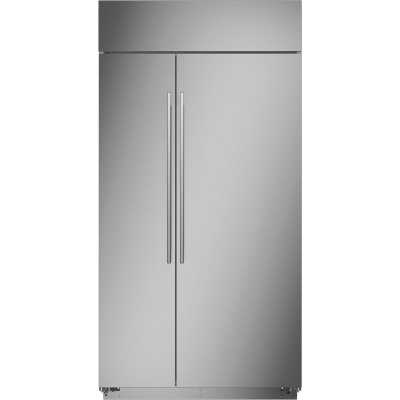 Monogram 42-inch, 25.2 cu.ft. Built-in Side-by-Side Refrigerator with Wi-Fi Connect ZISS420NNSS IMAGE 1
