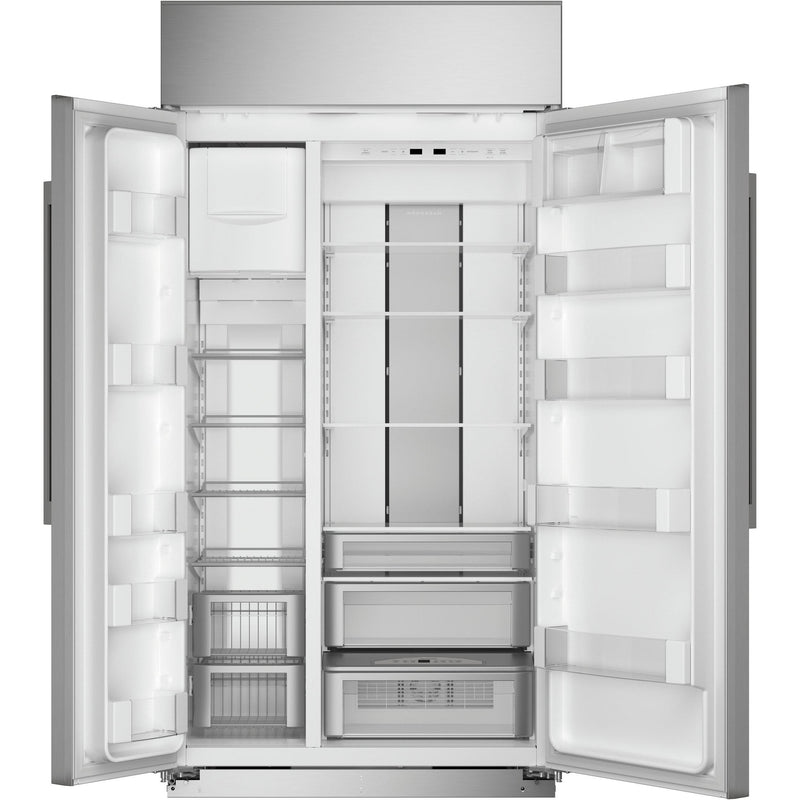 Monogram 42-inch, 25.2 cu.ft. Built-in Side-by-Side Refrigerator with Wi-Fi Connect ZISS420NNSS IMAGE 3