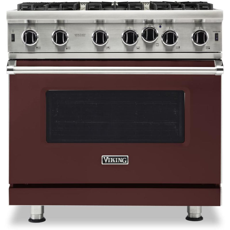 Viking 36-inch, 5.1 cu.ft. Freestanding Gas Range with Convection Technology VGIC5362-6BKALP IMAGE 1
