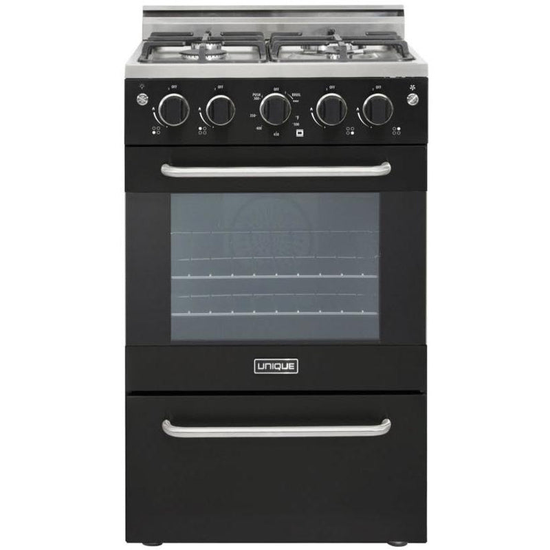 Unique Appliances 20-inch Freestanding Gas Range with Convection Technology UGP-20V PC1 B IMAGE 1