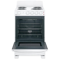 GE 24-inch Freestanding Electric Range with Sensi-Temp Technology JCAS300DMWW IMAGE 2