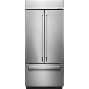 KitchenAid 36-inch, 20.8 cu.ft. Built-in French 3-Door Refrigerator with Internal Ice Maker KBFN506ESS IMAGE 1