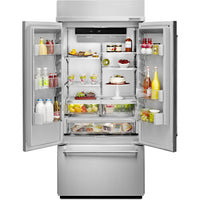 KitchenAid 36-inch, 20.8 cu.ft. Built-in French 3-Door Refrigerator with Internal Ice Maker KBFN506ESS IMAGE 3