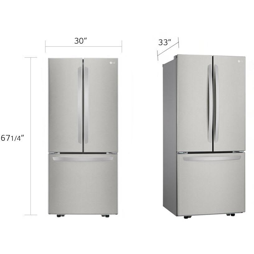 LRFNS2200S LG 30 inch 21.8 cu.ft. Freestanding French 3 Door Refrigerator with SmartDiagnosis Technology LRFNS2200S TA Appliance TA Appliances Barbecues