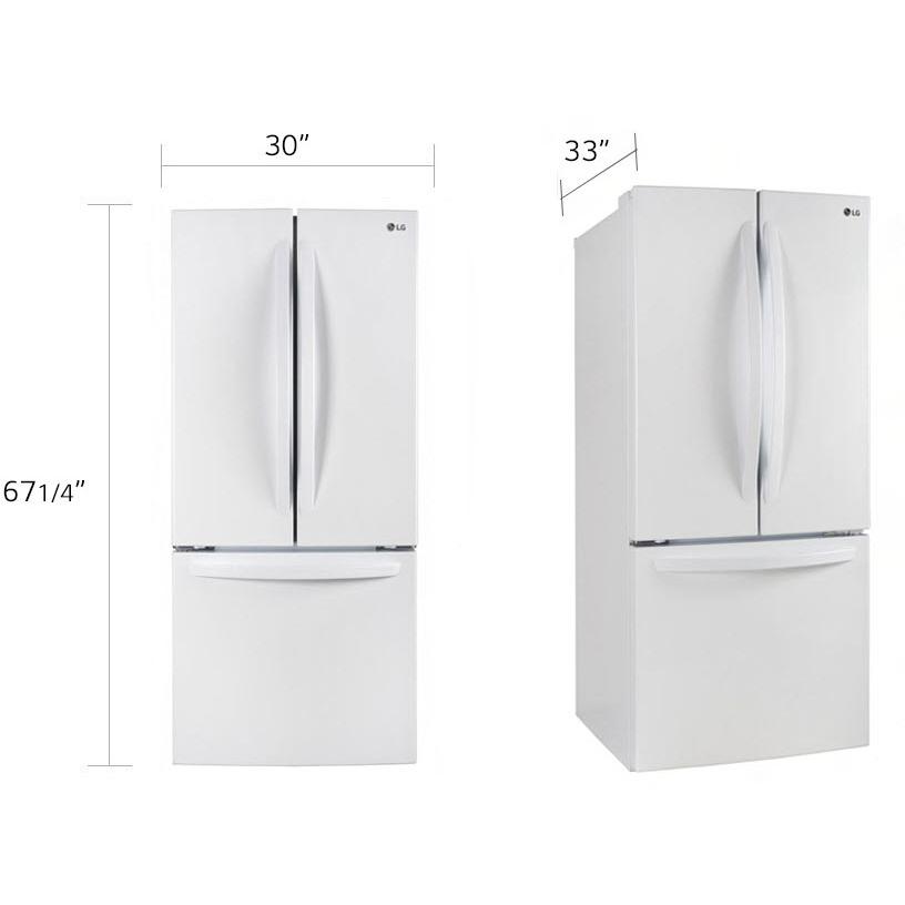 LG 30-inch, 21.8 cu.ft. Freestanding French 3-Door Refrigerator with SmartDiagnosis™ Technology LRFNS2200W IMAGE 14