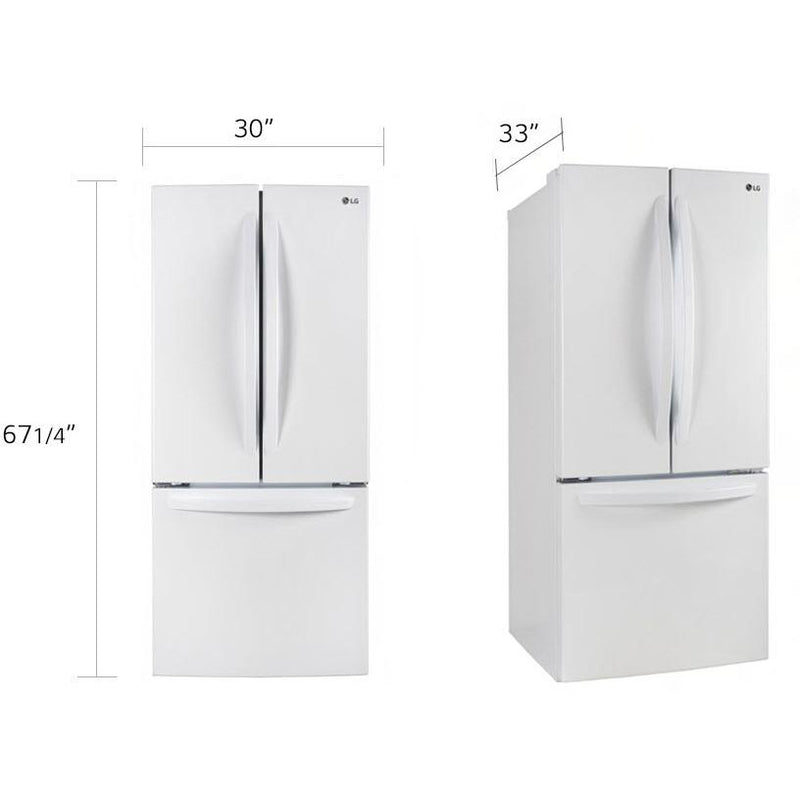 LG 30-inch, 21.8 cu.ft. Freestanding French 3-Door Refrigerator with SmartDiagnosis™ Technology LRFNS2200W IMAGE 14