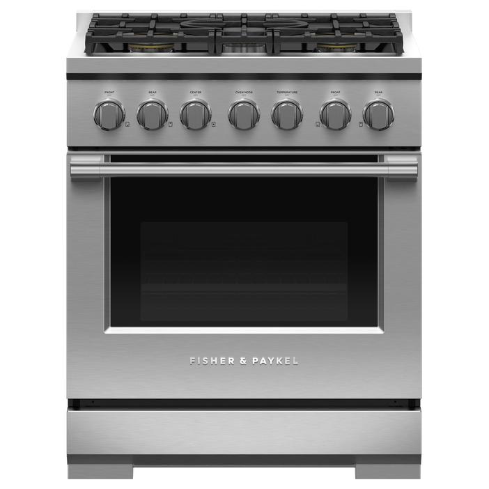 Fisher & Paykel 30-inch Freestanding Gas Range with Dual Flow Burners™ RGV3-305-N IMAGE 1