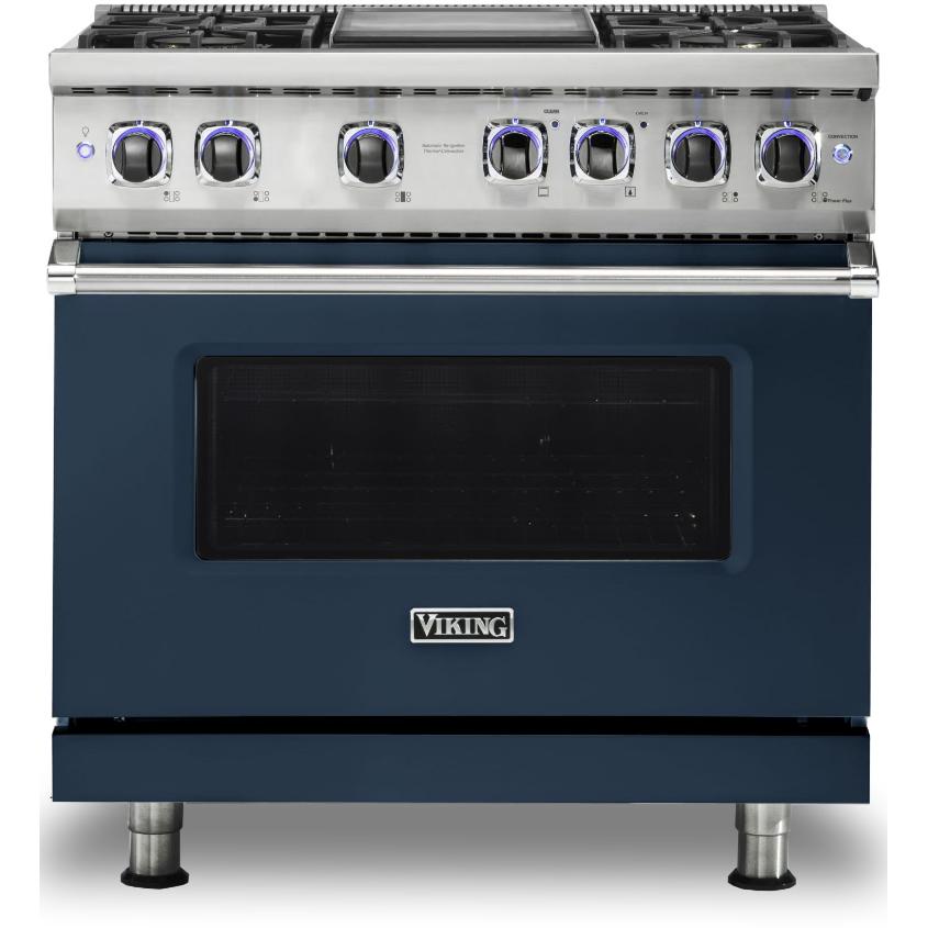 Viking 36-inch Freestanding Dual-Fuel Range with Elevation Burners™ CVDR7362-4GSBLP IMAGE 1