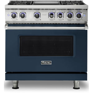 Viking 36-inch Freestanding Dual-Fuel Range with Elevation Burners™ CVDR7362-4GSBLP IMAGE 1
