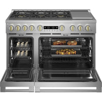 Monogram 48-inch Freestanding Dual-Fuel Range with True European Convection Technology ZDP486NDTSS IMAGE 3