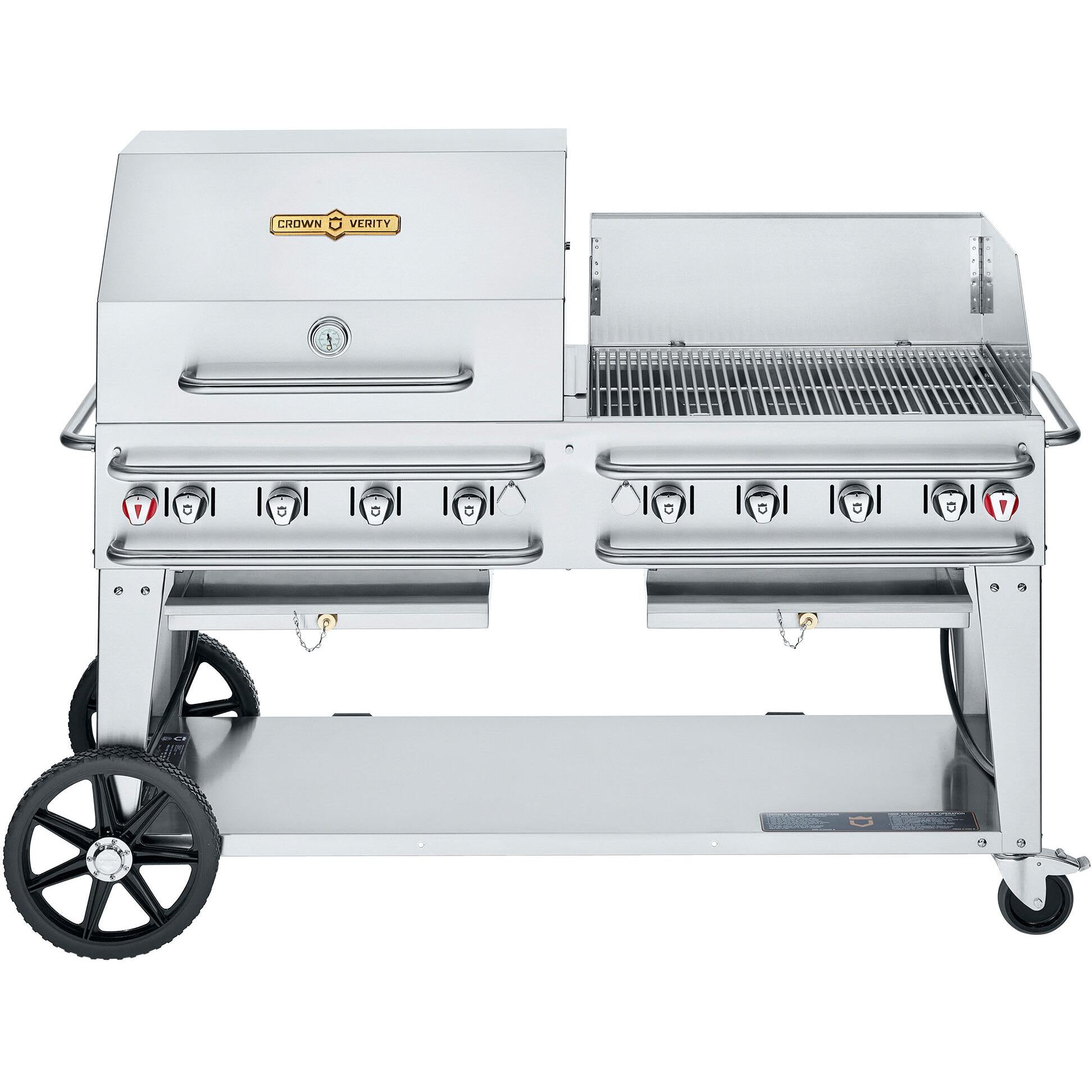 Crown Verity 129,000 BTU Liquid Propane Gas Grill with 8 Burners CV-RCB-60RWP IMAGE 1