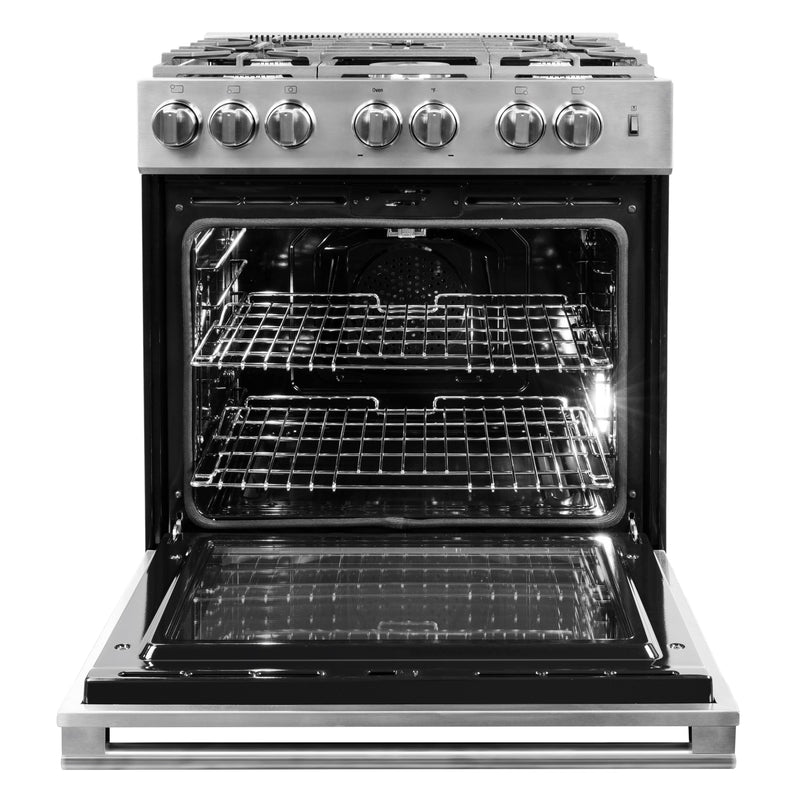 Blomberg 30-inch slide-in Gas Range with Convection Technology BGR30522CSS IMAGE 2