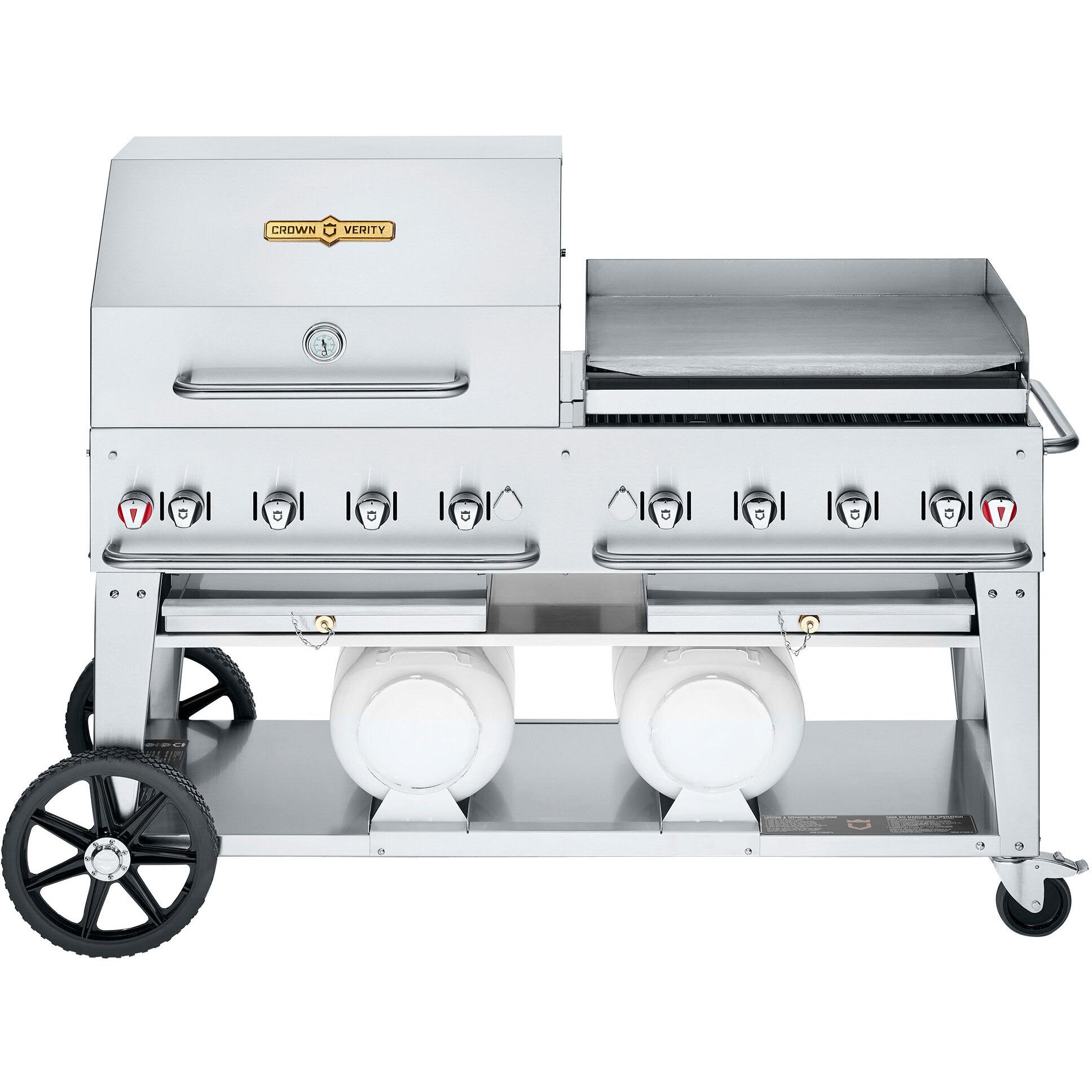Crown Verity 129,000 BTU Club Series Liquid Propane Gas Grill with Griddle CV-CCB-60RGP IMAGE 1