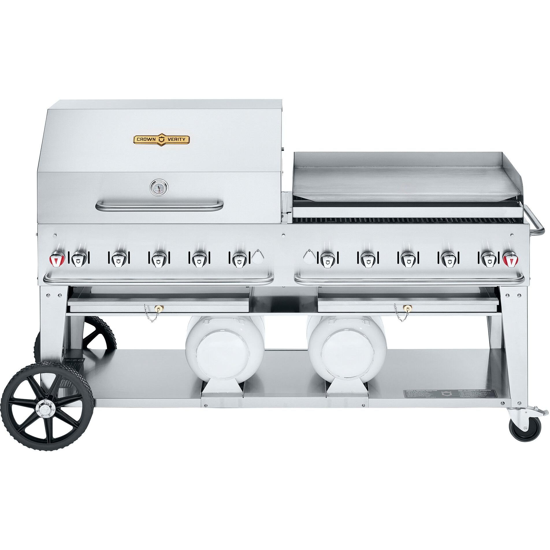 Crown Verity 159,000 BTU Club Series Liquid Propane Gas Grill with Griddle CV-CCB-72RGP IMAGE 1