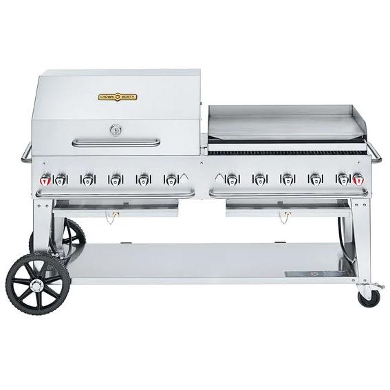 Crown Verity 159,000 BTU Club Series Liquid Propane Gas Grill with Griddle CV-MCB-72-SI50/100-RGP IMAGE 1