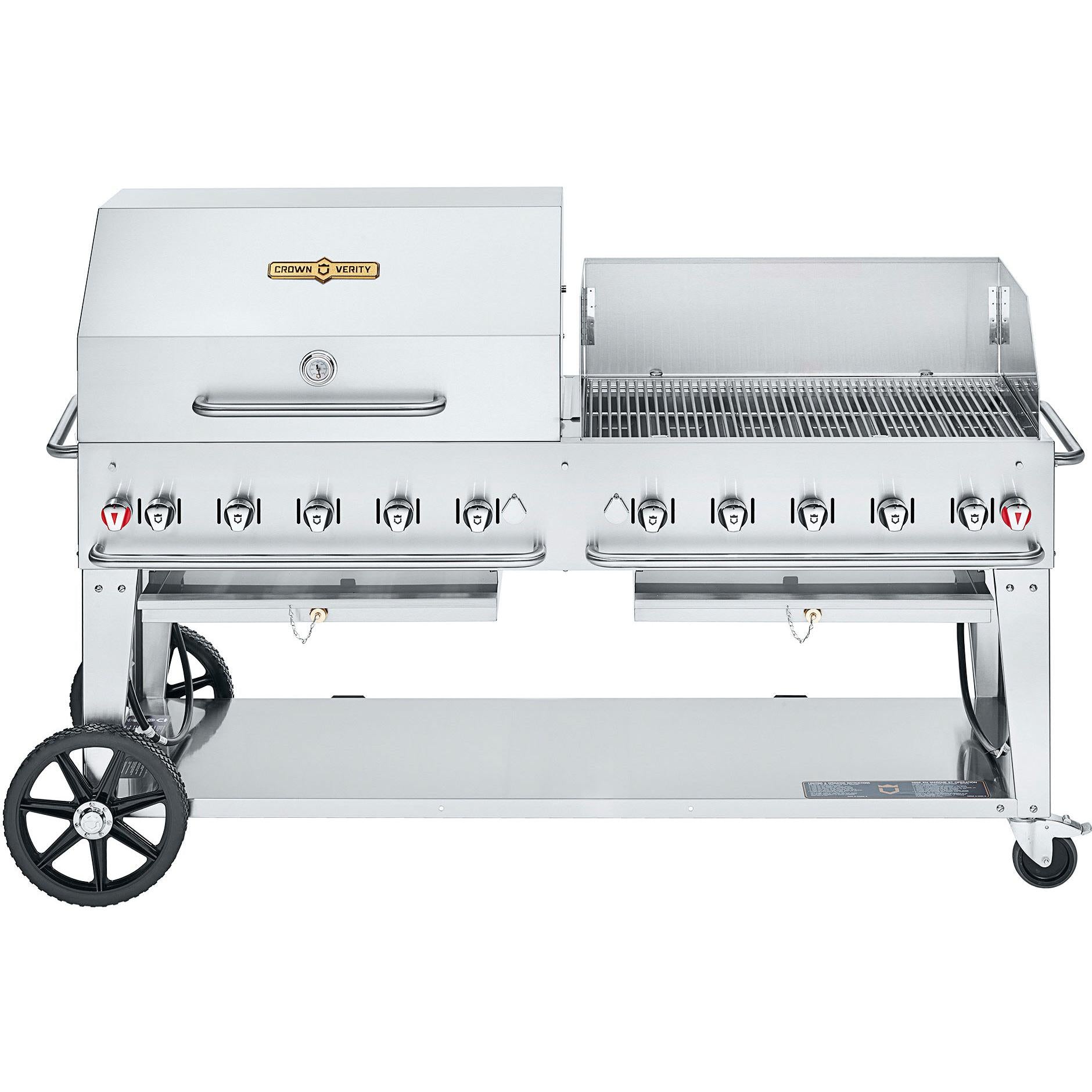 Crown Verity 159,000 BTU Club Series Liquid Propane Gas Grill with Griddle CV-MCB-72-SI50/100-RWP IMAGE 1