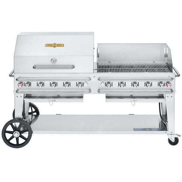 Crown Verity 159,000 BTU Professional Series Liquid Propane Gas Charbroiler with 10 Burners CV-RCB-72RWP IMAGE 1
