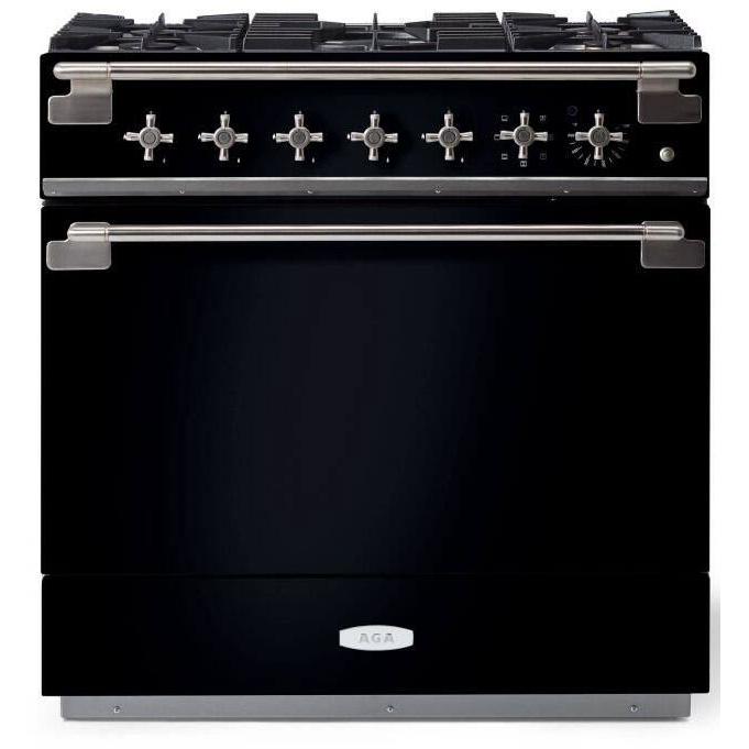AGA 36-inch Freestanding Dual Fuel Range with True European Convection AEL361DFBLK IMAGE 1
