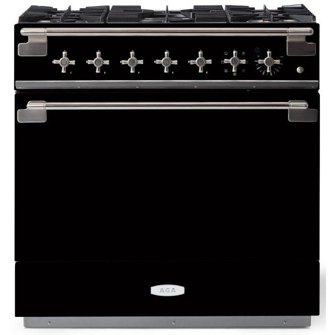 AGA 36-inch Freestanding Dual Fuel Range with True European Convection AEL361DFMBL IMAGE 1