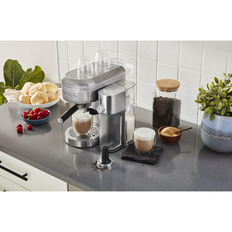 KitchenAid Metal Semi-Automatic Espresso Machine & Automatic Milk Frother Attachment KES6504SX IMAGE 4