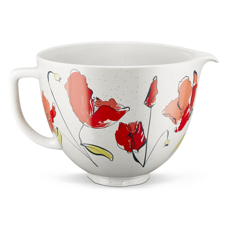 KitchenAid 5-Quart White Gardenia Ceramic Bowl KSM2CB5PPY IMAGE 1
