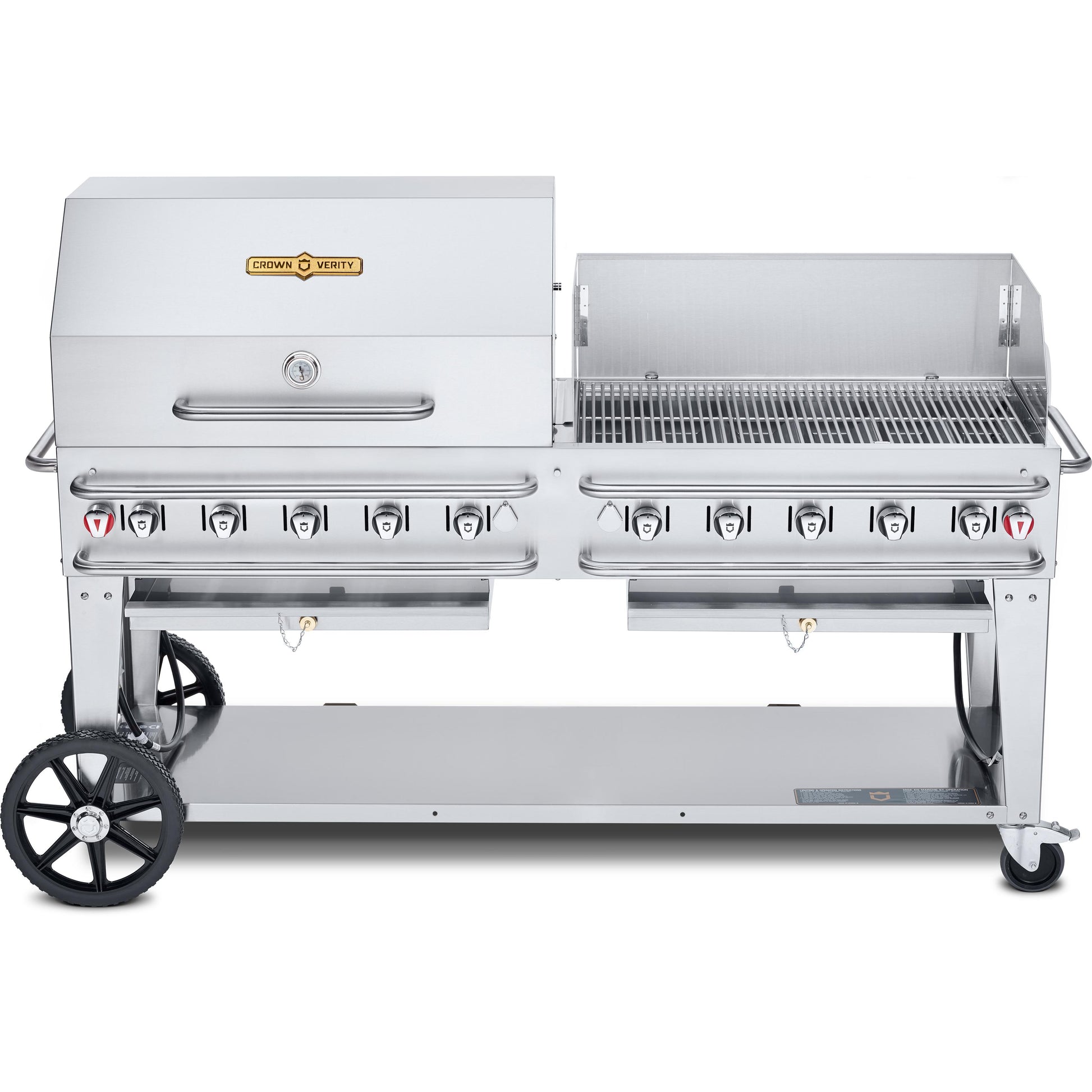 Crown Verity 72-inch Gas Grill with Roll Dome and Windguard CV-RCB-72RWP-SI50/100 IMAGE 1