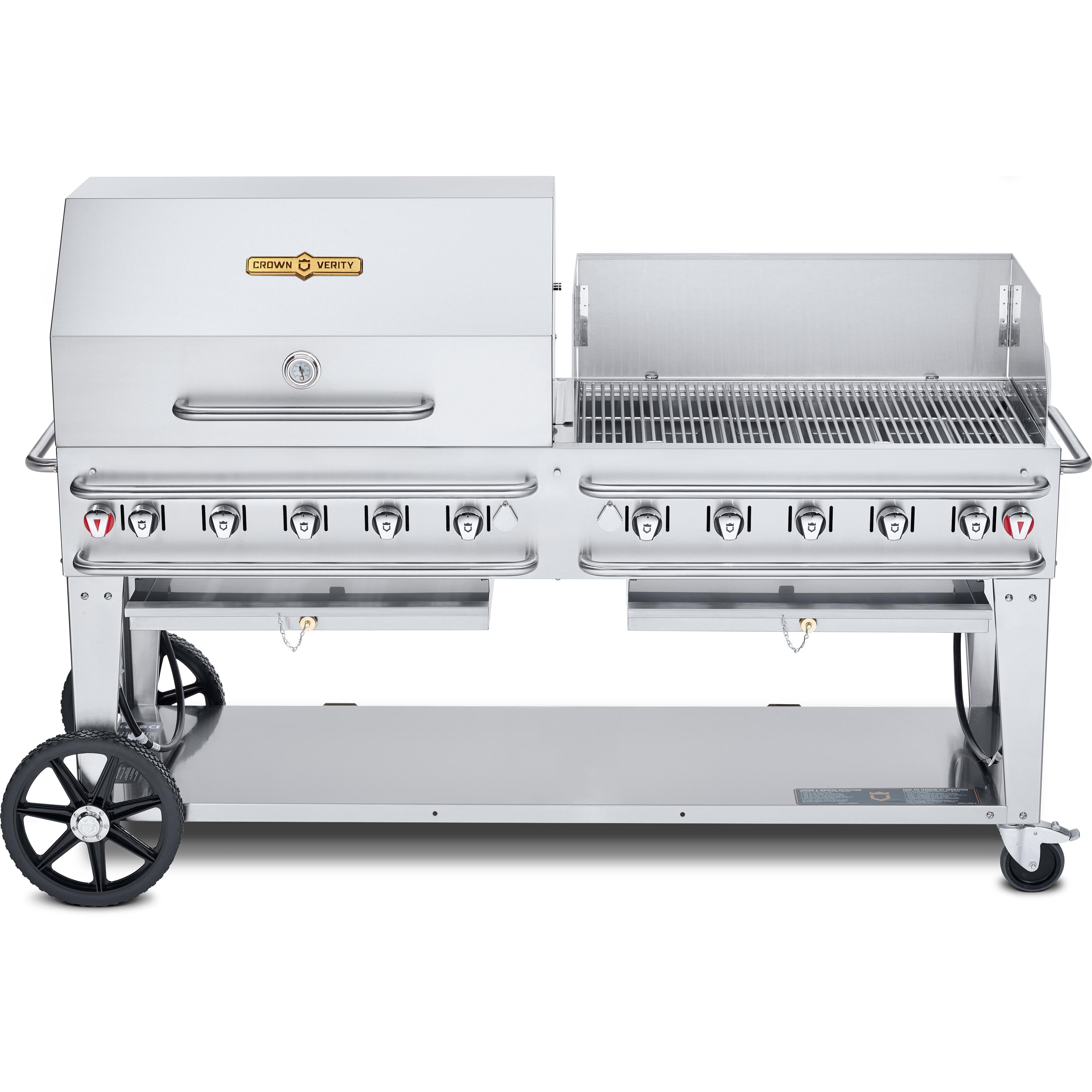 Crown Verity 72-inch Gas Grill with Roll Dome and Windguard CV-RCB-72RWP-SI50/100 IMAGE 1