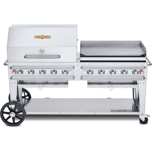 Crown Verity 72-inch Gas Grill with Griddle and Roll Dome CV-RCB-72RGP-SI50/100 IMAGE 1