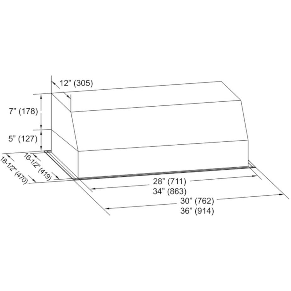 Kobe 36-inch Brillia INX26 Series Hood Insert INX2636SQB-700-3 IMAGE 3