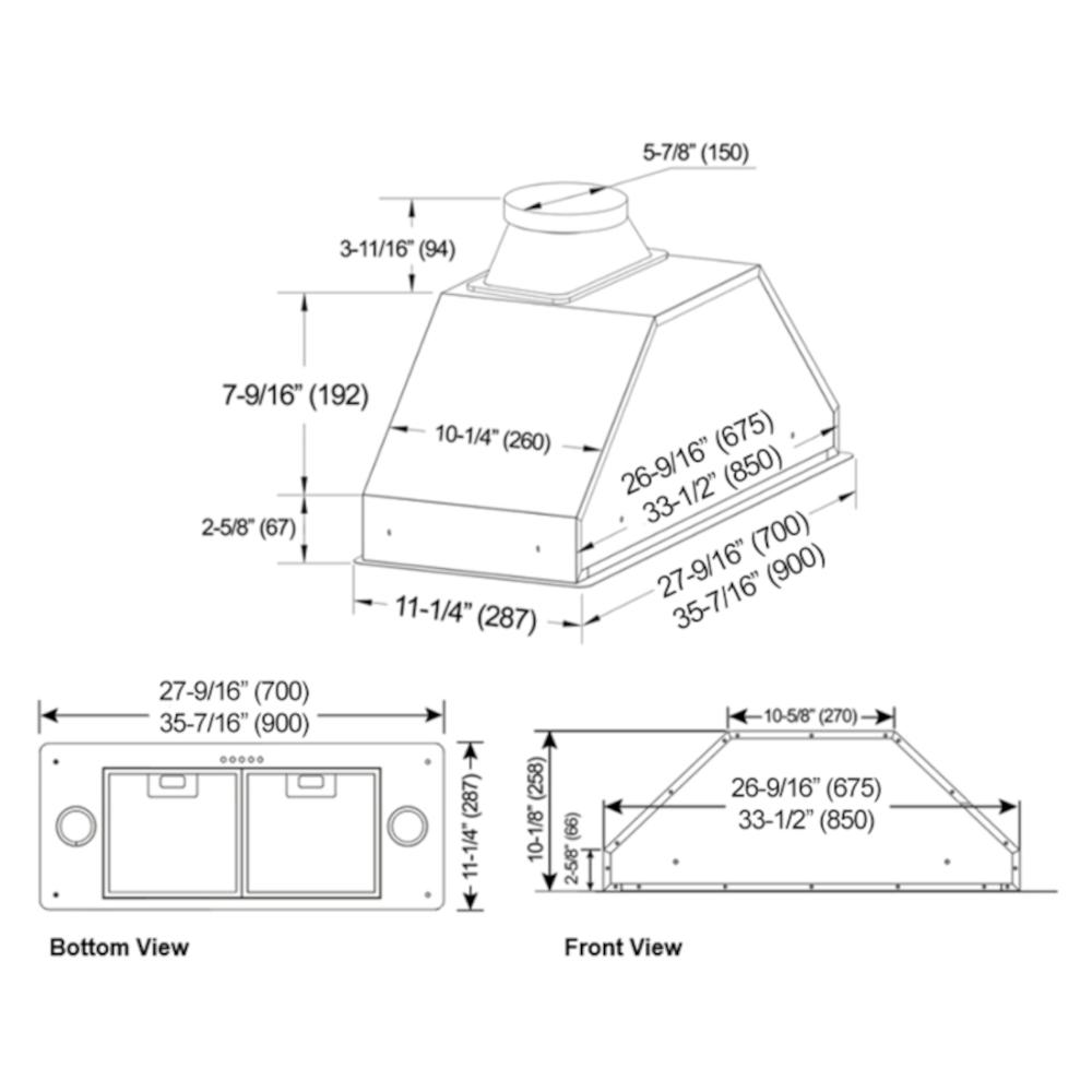 Kobe 30-inch Brillia INX27 Series Hood Insert INX2730SQB-700-3 IMAGE 5