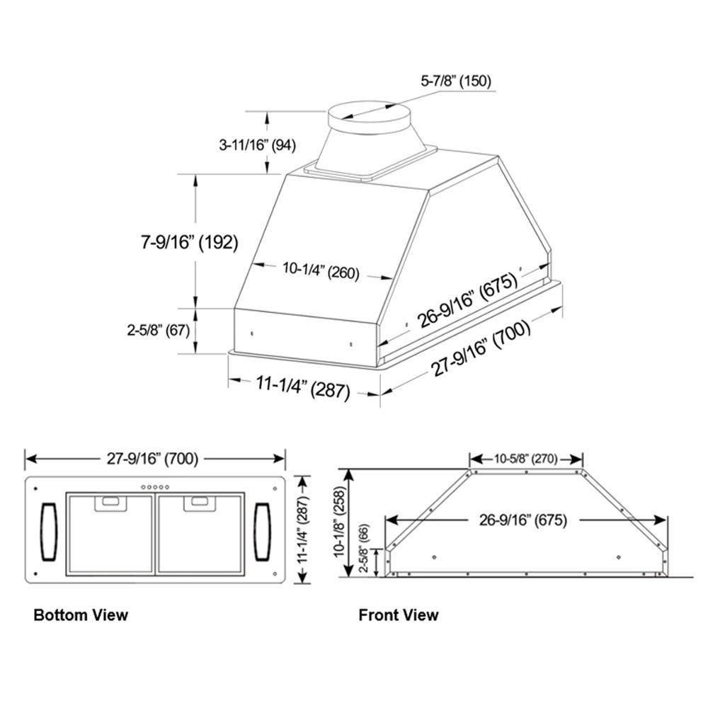 Kobe 30-inch Brillia INX28 Series Hood Insert INX2830SQH-700-2 IMAGE 7