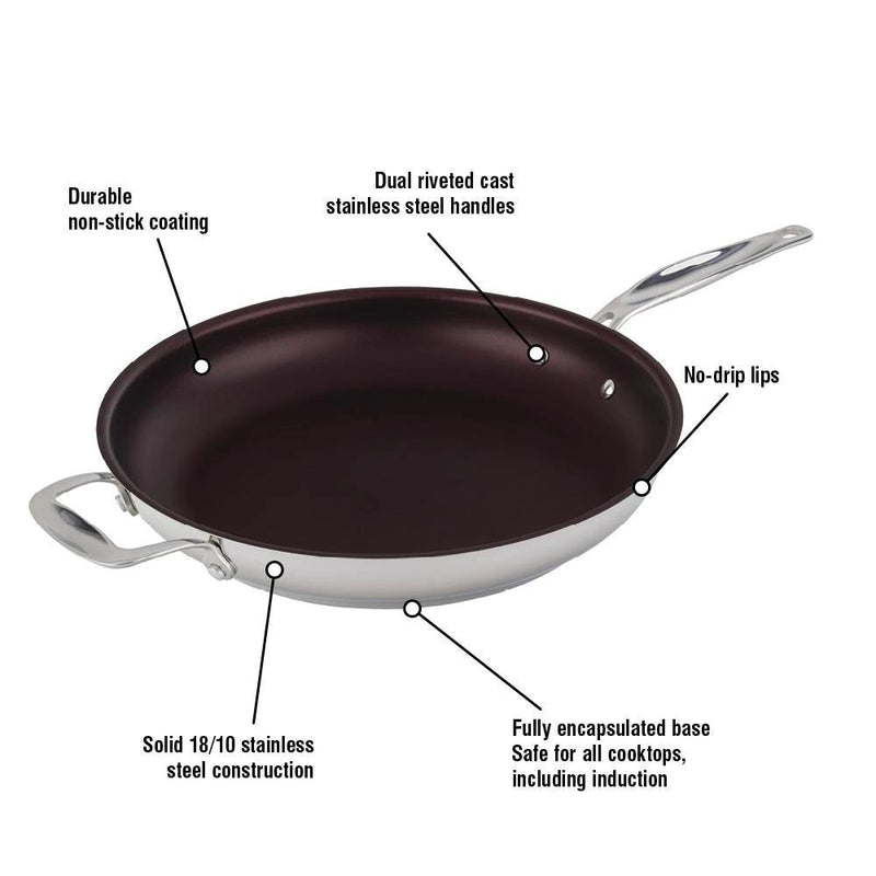 Meyer Confederation Stainless Steel 32cm/12.5" Non Stick Fry Pan Skillet 2418-32-00 IMAGE 4