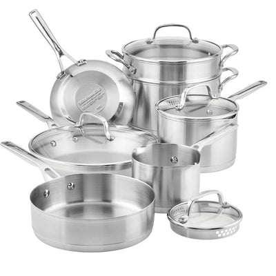 KitchenAid 3-Ply Base Stainless Steel Cookware Set 11-Piece 71001 IMAGE 1