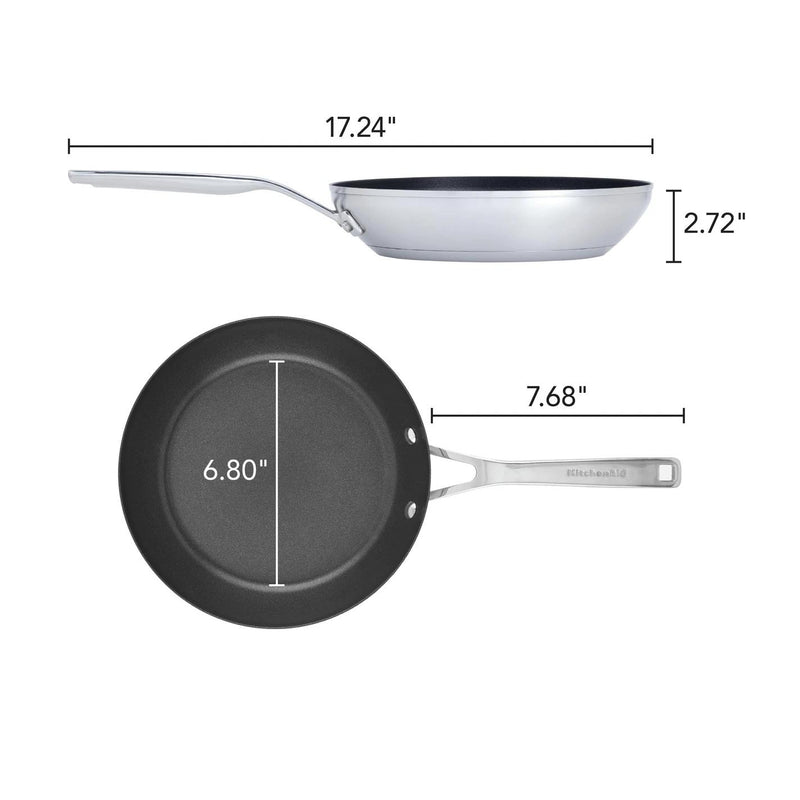KitchenAid 3-Ply Base Stainless Steel Nonstick Frying Pan (9.5-Inch) 71008 IMAGE 2