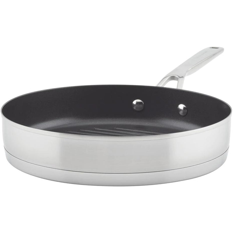 KitchenAid 3-Ply Base Stainless Steel Nonstick Round Grill Pan (10.25-Inch) 71012 IMAGE 1