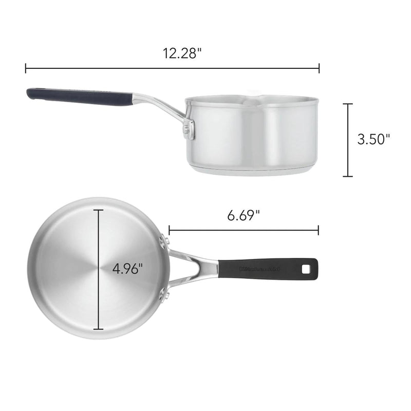 KitchenAid Stainless Steel Saucepan with Pour Spouts (1-Quart) 71018 IMAGE 2