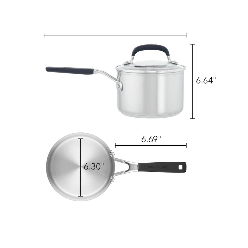 KitchenAid Stainless Steel Saucepan with Measuring Marks and Lid (2-Quart) 71020 IMAGE 2