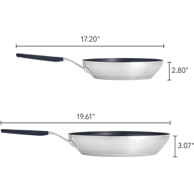 KitchenAid Stainless Steel Nonstick Frying Pan Set, 2-Piece 71023 IMAGE 3